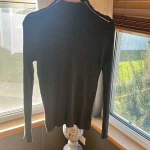 Express mock turtleneck with zippers